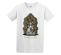 AF Game of Cat Thrones Meow Geek Feline Funny Cat Kittens Stark House T-Shirt White Mens tee Unisex Shirt S