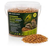 AF® Gusanos de la Harina Deshidratados 175g, 1,1L Tenebrios Molitor Natural para Reptiles, Erizos y Gusanos para Pájaros, Snack Alto en Proteína 52%, Comida para Vencejos 100% Natural
