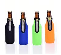 AF-WAN Funda para botellas de cerveza estándar de 330 ml, con cremallera, funda de neopreno engrosada antideslizante (4 unidades), color negro, azul, verde, naranja