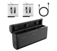 AFAITH Batería Enduro y Cargador Rápido para Gopro,Batería Recargable Rápida a Baja Temperatura con 2 Tarjetas TF para Gopro Hero 12 11 10 9 (2 Pilas y Estuche de Carga)