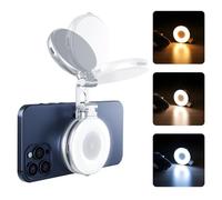 AFAITH C03 - Luz magnética para selfie, luz de teléfono compatible con iPhone Magsafe, CRI97 LED de 360° con espejo para selfies/fotografía/TikTok/llamadas de zoom/videoconferencia