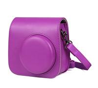 AFAKEREPPV Bolsa for cámara Funda de Cuero PU con Correa for el Hombro Apta for Mini 9 8 8+ Bolsa for cámara de película instantánea Bolsas para cámaras Digitales(Plum)