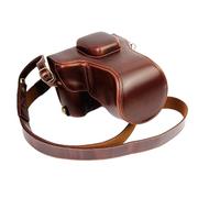 AFAKEREPPV Cinturón de Cuero de la Bolsa de Lentes de 18-50 mm for diseño de batería Abierta PU Bolsa de Cuero de Cuero Ajuste for Fuji XT10 XT20 XT30 Bolsas para cámaras Digitales(Coffee)
