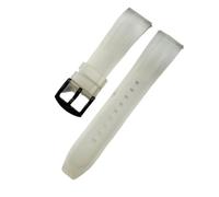 AFAKEREPPV Correa de silicona 20 mm 22 mm 24 mm de liberación rápida Correa de goma Plata/botón negro Muñeca Reloj de hombre Accesorios Correa de correa(White black,22mm)