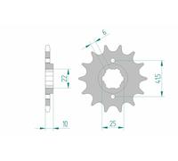 AFAM Piñón de acero estándar 20508 - 520