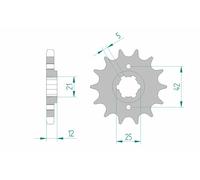 AFAM Piñón de acero estándar 21501 - 530