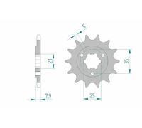 AFAM Piñón de acero estándar 22503 - 520