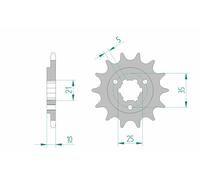 AFAM Piñón de acero estándar 22600 - 520