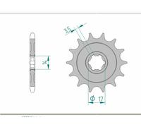 AFAM Piñón de acero estándar 24203 - 428