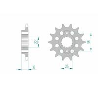 AFAM Piñón de acero estándar 52611 - 520