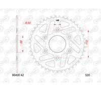 AFAM Piñón trasero Steel Standard - 520