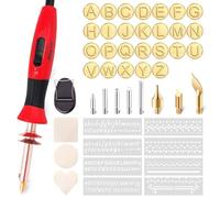 Afantti Kit de Pirograbador de Madera, Bolígrafo de Pirografía Herramienta Quemadura de Cuero | 26 Letras | Temperatura Ajustable | para Grabado