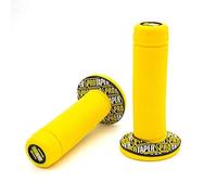 AfaRin Puños para Manillar de Motocross y Dirt Pit Bike de 7/8" x 1", Manillar de Goma de Gel de Doble Densidad, Color Amarillo