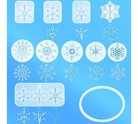 AFASOES 10 Pcs Moldes Resina Copo Nieve Navideño Moldes de Silicona para Resina Epoxi Navidad Moldes de Resina de Navidad Moldes de Silicona Manualidades Navidad para Adornos Navideños + Hilo 100m