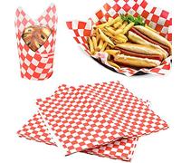 AFASOES 100 Pcs Papel Hamburguesa Antigrasa 28 x 26 cm Encerado para Alimentos, Perritos Calientes, Bocadillos, Hamburguesas, Patatas, Sandwich - Papel para Envolver