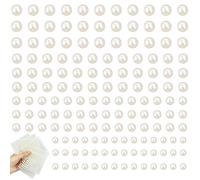AFASOES 1320 Pcs Perlas Maquillaje Adhesivas Planas 3mm/4mm/5mm/6mm para Manualidades Perlas Medias Esferas Autoadhesivas Blancas para Decorar Ropa y Cara