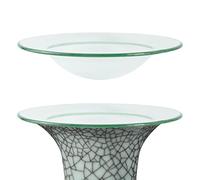 AFASOES 2 Pcs Cuenco de Cristal de Repuesto Plato de Cera de Aceite para Lámpara Aromática/Aromática, Transparente, 12 cm de Diámetro, Profundidad: 2.8cm
