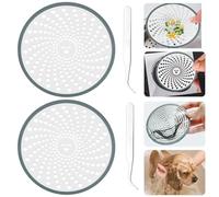AFASOES 2 Pcs Filtro Pelos Desague Ducha 11cm Filtro Desague Recoge Pelos Ducha Tapa Desague Ducha Filtro Ducha Pelos Atrapa Pelos Redondo Rejilla Desague de Acero Inoxidable para Baño Ducha + 1 Pinza