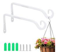 AFASOES 2 Pcs Gancho Para Macetas Pared 25cm Gancho Planta Colgante Blanco Gancho Faroles de Pared Gancho Colgador Para Macetas Para Comedero para Pájaros Linterna Interiores Exteriores, 44bls/20kg