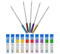 AFASOES 30 Pcs Agujas de Coser para Máquina de Coser Doméstica para Singer, Brother, Varmax, Janome Kenmore, Tamaños 65/9, 75/11, 90/14, 100/16, 110/18, Punta Universal + 10 Pcs Caja de Almacenamiento