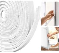 AFAXINRIE Burlete de corrientes de aire, Burlete de ventana, Tira adhesiva de cepillo de 10m(L) x 9 mm(A) x 5mm(E) para puertas corredizas y ventanas - Blanco