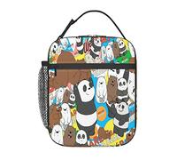 AFBQOPL Bolsas de almuerzo We Bare Anime Bears, bolsa de almuerzo aislada, reutilizable, portátil, para exteriores, oficina, picnic, 10 x 4 x 8 pulgadas