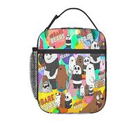 AFBQOPL Bolsas de almuerzo We Bare Anime Bears, bolsa de almuerzo aislada, reutilizable, portátil, para exteriores, oficina, picnic, 10 x 4 x 8 pulgadas