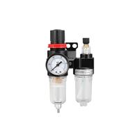 AFC2000 Air Filter Regulator Oil Water Separator Automatic Drainage Pressure Relief Valve For Air Tools 5-60℃ Operating(AFC2000 4mm Fitting)