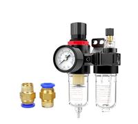 AFC2000 Compresor separador aceite agua filtro regulador válvula aerógrafo | PT1/4 Filtro regulador aire Presión max 9.9kgf/cm2 Ajustable 0.95MPa Tanque 15CC 25CC Metal Plástico(Afc-pc1202)