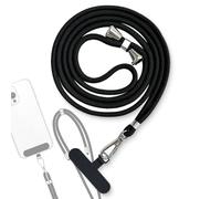 AFCJLTO 1 pcs Correa Universal para Móvil de 1,6 m con Parches Duraderos y Ajustables - Compatible con Todos los Teléfonos Inteligentes y Fundas - Color Negro