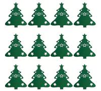 AFCJLTO 12 Piezas Navidad Titulares de Cubiertos, Porta Cubiertos Navideños Bolsas, Cubiertos de verde de Navidad Decoración, Bolsita para Cubiertos de Navidad para Decorar Mesa