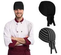 AFCJLTO 2 Pcs Sombrero de Cocinero Ajustable Gorro/Bandana Chef Gorro de Cocinero Unisex Chef Hat Bandana Gorro de Cocina Japonesa Gorros de Chef para Cocina, Restaurante, BBQ y Disfraz de Fiesta