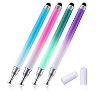 AFCJLTO 4pcs Lápiz capacitivo 2 en 1 para pantallas táctiles, capacitivos de alta sensibilidad disco punta de silicona de precisión,Ideal para dibujar y escribir con tu dispositivo móvil
