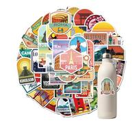 AFCJLTO 50pcs pegatinas de viaje retro para maleta de graffiti decorativas de bricolaje, adecuadas para libros