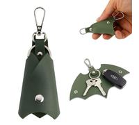 AFCJLTO Funda de piel para llaves de Batman, llavero de piel, para proteger las llaves de coche y moto (verde oscuro)
