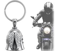 AFCJLTO Llavero Moto Campana Guardiana,Personalizado,Campana de moto Guardian Bell para motocicleta, campanilla de motocicleta, para bendecir la paz,amuleto de la suerte, plata