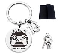 AFCJLTO Llavero para 18 CumpleañOs, Regalos para NiñOs, Llavero de 18 CumpleañOs, Regalo, regalo para chicas de 18 años, chico,Silvery