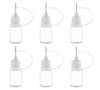 AFCJLTO Paquete de 6 botellas cuentagotas de plástico para dispensar tinta con alcohol de manera precisa en botellas con dispensador, jeringas y otros aplicadores