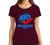 AFD Wir sind mehr Deutschland Statement - Camiseta para mujer, granate, S