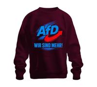AfD Wir sind mehr Deutschland Statement Sweatshirt Pullover, Burgundy, S