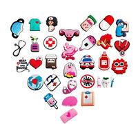 AFEION 30 piezas Crocs Pines para prendedor Medicina Enfermera Medicina Pins Pins Colgante, Accesorios para Zuecos DIY Decoraciones, Cloruro de polivinilo