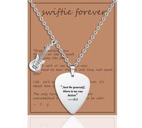 AFEION Taylor Merch Collar Taylor Quotes Guitar Pick Collar Regalos para fans, Adolescentes Niñas Taylor Lover, Acero inoxidable