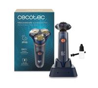 Cecotec Afeitadora Rotativa PrecisionCare Aluminium Pro. Autonomía 80mins, Pantalla LCD, Cuchillas de Titanio, 8000rpm, Resistente al Agua IPX6, Tecnología Doble Cuchilla, Base de Carga