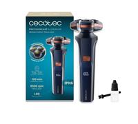 Cecotec Afeitadora Rotativa PrecisionCare Aluminium. Cuchillas para Pelo Largo y Corto, Pantalla LED Inteligente, 2 Velocidades, 8500rpm, Autonomía 2h, Cabezal Magnético y Revestimiento de Titanio