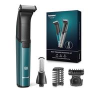 Afeitadora Corporal Masculina 2 en 1, Kensen IPX6 Impermeable Depiladora Corporal Hombre para Barba, Axilas, Pecho, Piernas y Genitales con Pantalla LED, Peine Límite Ajustable (1-10 mm), Verde