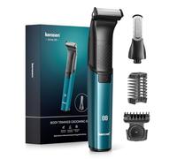 Afeitadora Corporal Masculina 2 en 1, Kensen IPX6 Impermeable Depiladora Corporal Hombre para Barba, Axilas, Pecho, Piernas y Genitales con Pantalla LED, Peine Límite Ajustable (1-10 mm), Verde