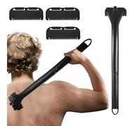 Afeitadora corporal y depilación de espalda (DIY), mango extralargo, afeitado húmedo o seco, recortadora para hombres, kit de aseo para hombres con 3 cuchillas de repuesto.