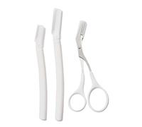Afeitadora de cejas - Herramientas de belleza manuales de precisión reutilizables - Afeitadora de barba con tijeras de cejas | para aseo, afeitado diario, viajes, hogar, al aire libre, negocios, baño