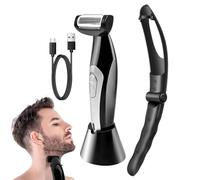 afeitadora de espalda, afeitadoras corporales para hombres - Recortadora de pelo en el pecho | Cortadora de vello corporal, afeitadora eléctrica con mango de alcance extremo, húmedo seco, para depil