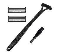 Afeitadora de espalda - Depilación de espalda de capas | Maquinilla de afeitar manual de acero inoxidable para una comodidad sensible | Aseo de precisión de malla protectora para pieles sensibles